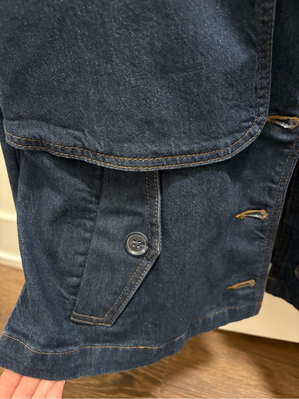 Banana Republic Dark Blue Denim Trench Style Jacket - Picture 5 of 6